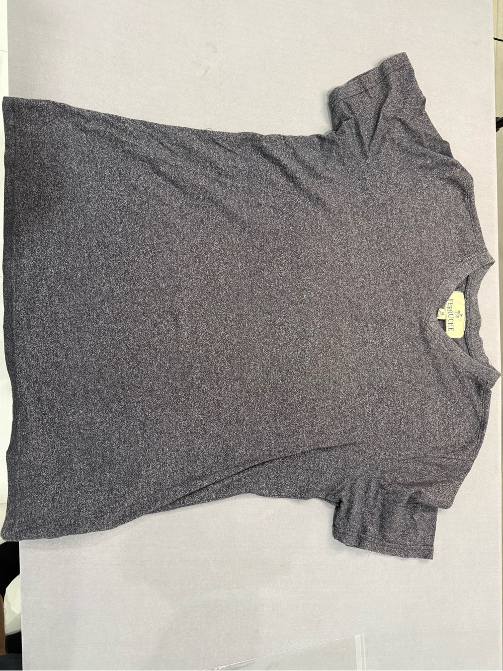 Ferruche Men's Gray Heathered Knit V-Neck Short Sleeve T-Shirt XL